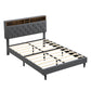 King-Size Upholstered Platform Bed Frame with Modern Button-Tufted