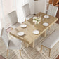 TOPMAX Farmhouse 76.0inch Extendable Wood Dining Table Set for 6