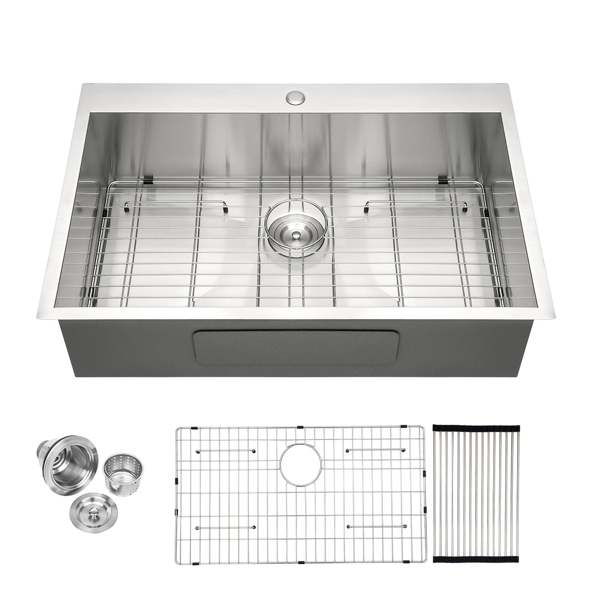 33" Drop In Kitchen Sink - 16 Gauge Stainless Steel
