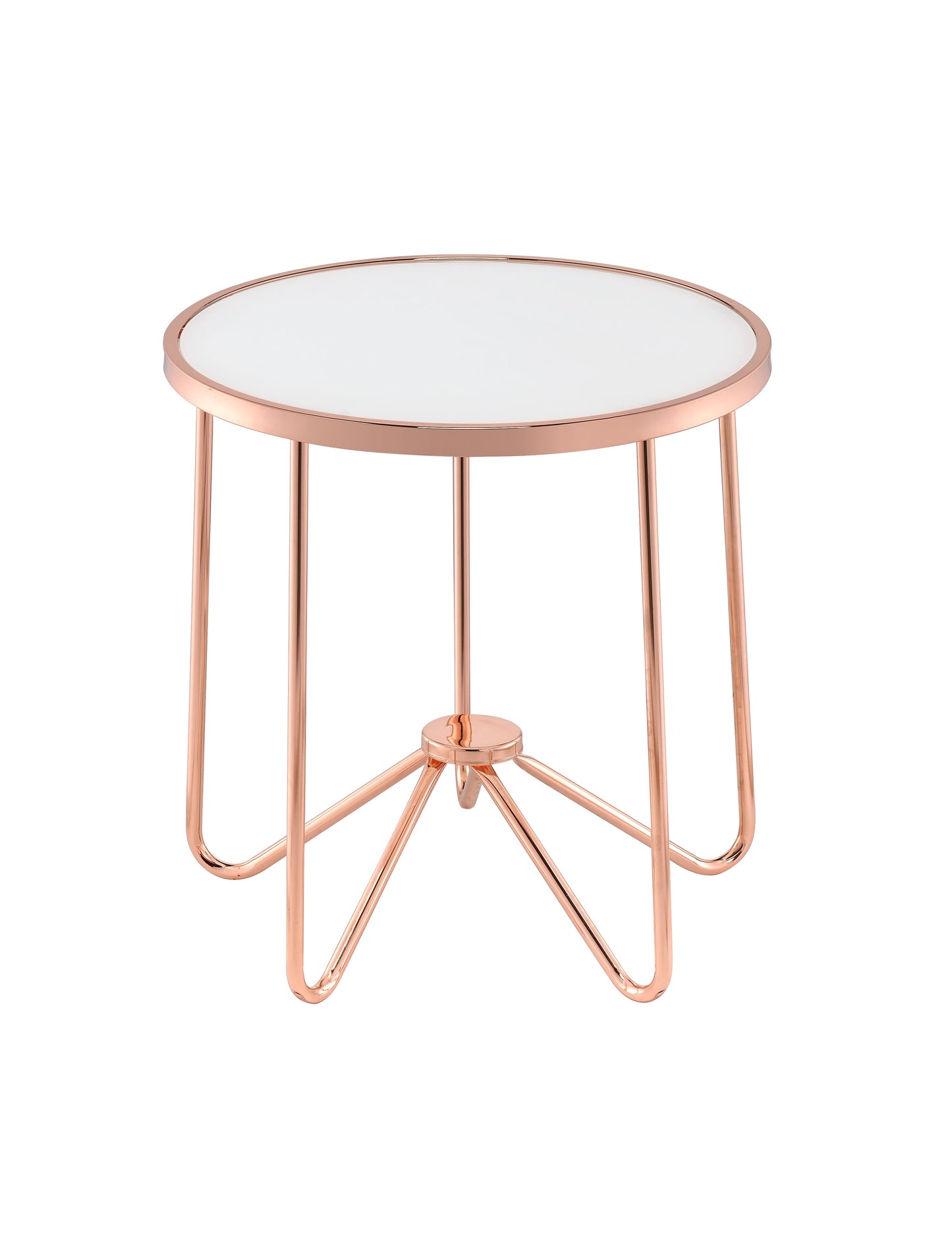 Alivia Frosted Glass & Rose Table