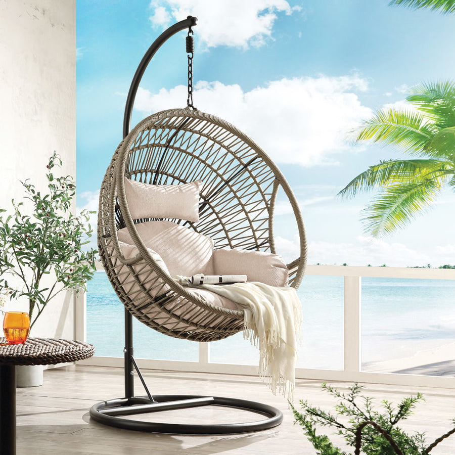 Vasant - Hanging Chair - Beige Fabric & Rope