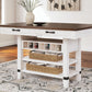 Valebeck - 5 Pc. - Counter Table With Wine Rack, 4 Swivel Stools - White / Brown