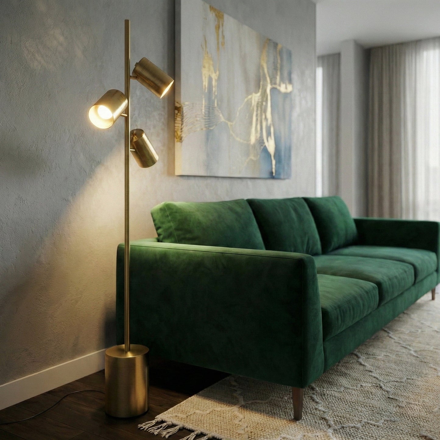 Harmony Brassed Gold Floor Lamp