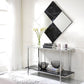 Angwin Mirrored Faux Marble Console Table
