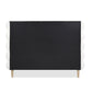 Stockholm Modern Wavy Headboard Platform Bed, Queen, Antique