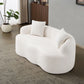 Curved Loveseat Sofa With Round Armrest - view 2