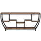 70.9” Industrial Console Sofa Table with 7-Tier Storage Shelves
