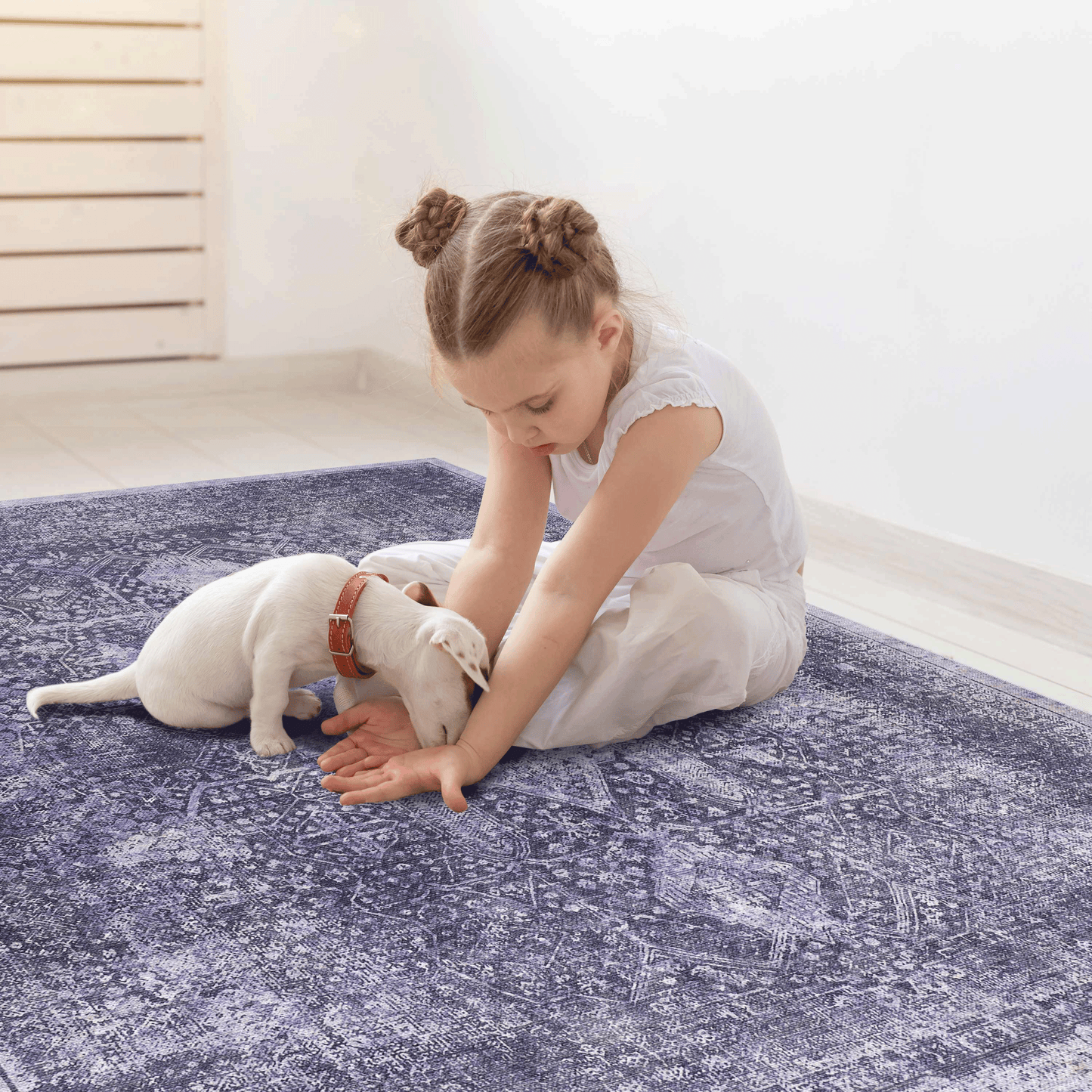 Maval Anthracite Washable Rug 4x6 Area Rug