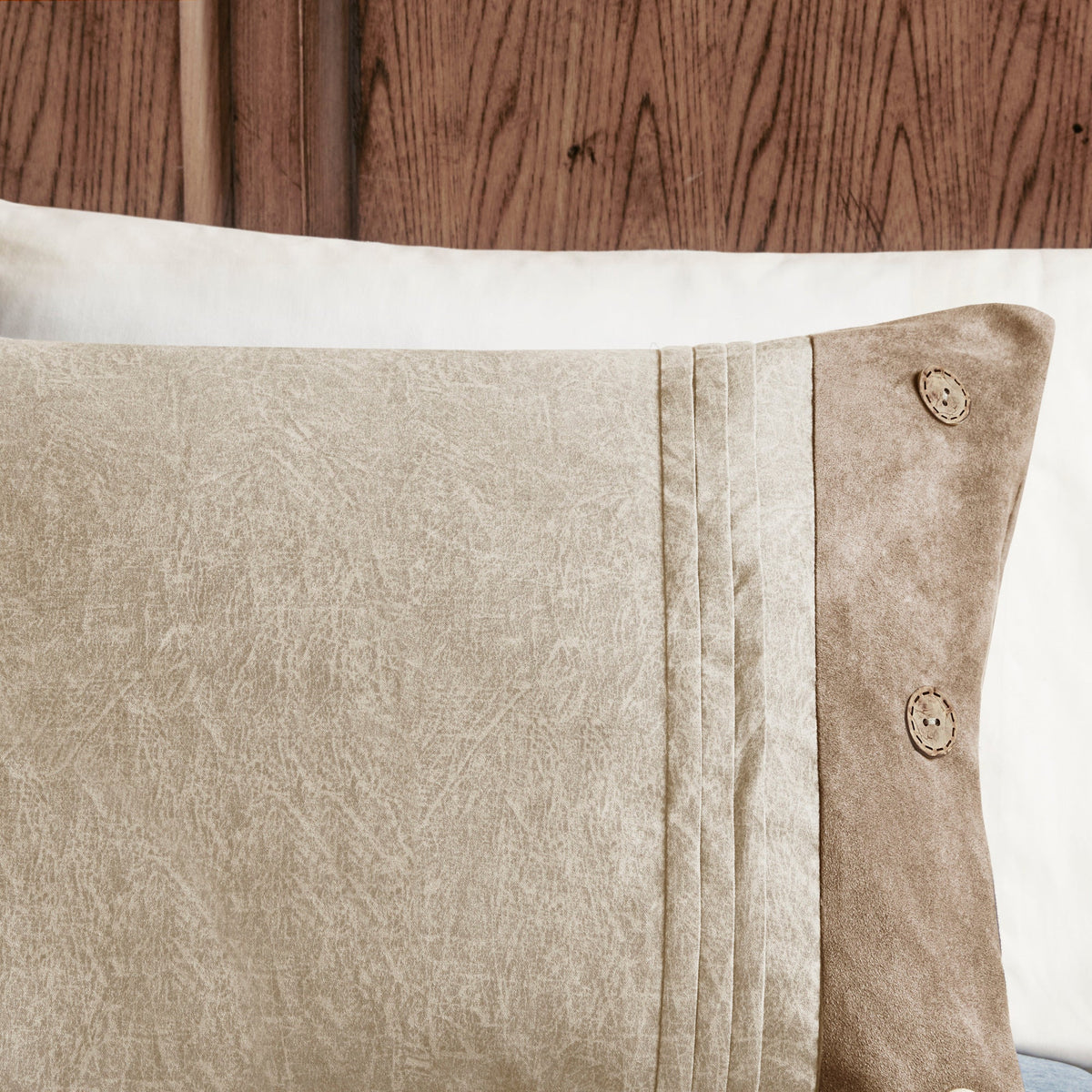 7 Piece Faux Suede Comforter Set Tan Queen