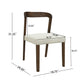 Solid Rubber Wood Dining Chairs (Walnut + Beige) - Set of 2