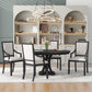 5 Piece Dining Set Extendable Round Table And 4 Chairs - Black / Oak - view 2