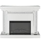 Nysa Mirrored & Faux Crystals Fireplace