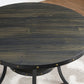 Biony Espresso Wood Dining Set with Tan Fabric Nailhead Chairs