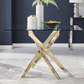 Modern Rectangular Glass Table in Golden Frame