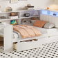 Wood Twin Size Platform Bed with Storage Shelves, Drawers, and LED