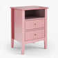 18" Fluted 2-Drawer Nightstand Set of 2, Modern