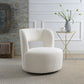 Swivel Barrel Chair with Soft Teddy Fabric