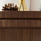 35.43 Inch Coffee Table with Sintered Stone Tabletop in Walnut