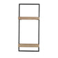 12" x 6" x 27" Iron and Wood Wall Shelf With Two Shelves
