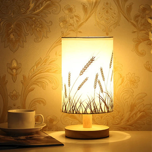 Linen Table Lamp LED Warm White USB