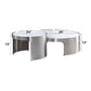 Abilene - Nesting Coffee Table Set - Marble Top & Brush Silver