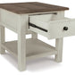 Bolanburg - Rectangular End Table - White / Brown / Beige