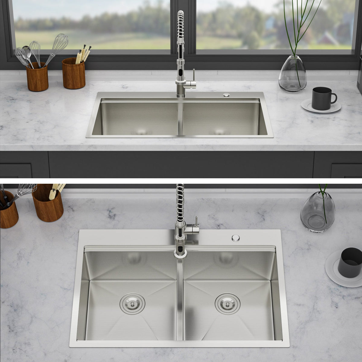 Topmount Drop In Kitchen Sink - 33"x 22"