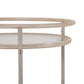 Round Bar Cart with Tempered Glass Shelves