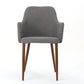 Mid Century Modern Fabric Upholstered Dining Chairs - Set of 2