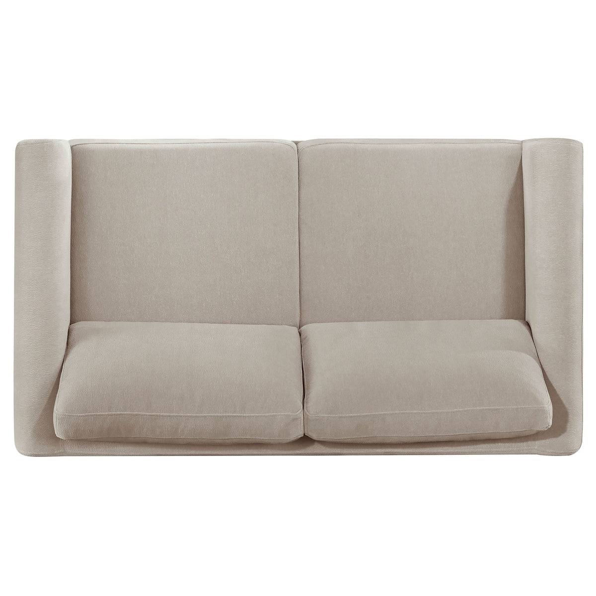 Islington Fabric Upholstered Panel Arm Loveseat Taupe - view 2