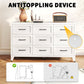 9 Drawer Dresser for Bedroom, Metal Profile Chest of Drawers
