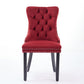 Classic Velvet Dining Chairs - Set of 2 in Burgundy