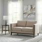 Islington Fabric Upholstered Panel Arm Loveseat Taupe - view 3