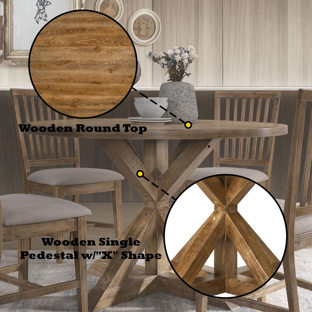 Wallace II - Dining Table - Weathered Oak