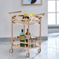 Lakelyn Clear Glass & Rose Serving Cart