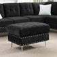 L-Shaped Chenille Sectional Sofa with Chaise and Storage Ottoman