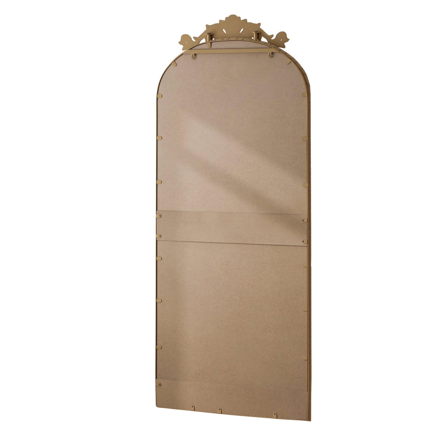 58"x24" Arched Full Body Mirror with Vintage Ornate Carving
