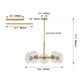 26" Modern Gold 5-Light Sputnik Chandelier with Clear Glass Shades
