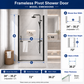 34" -35.2''x 72" Semi-Frameless Pivot Shower Door