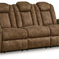 Wolfridge - 2 Pc. - Power Reclining Sofa, Power Reclining Loveseat With Console - Brindle