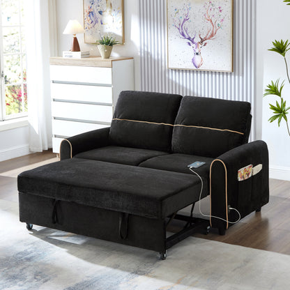 Chenille Pull Out Sofa Bed