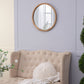 Circle Wall Mirror With Wooden Frame for Living Room