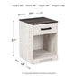 Shawburn - One Drawer Night Stand - Open Cubby - White / Black / Gray