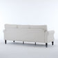 83 Inch Faux Leather Rolled Arm Sofa with Nailhead Trim