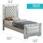 Elegant Contemporary Twin Bed in Pearl Finish