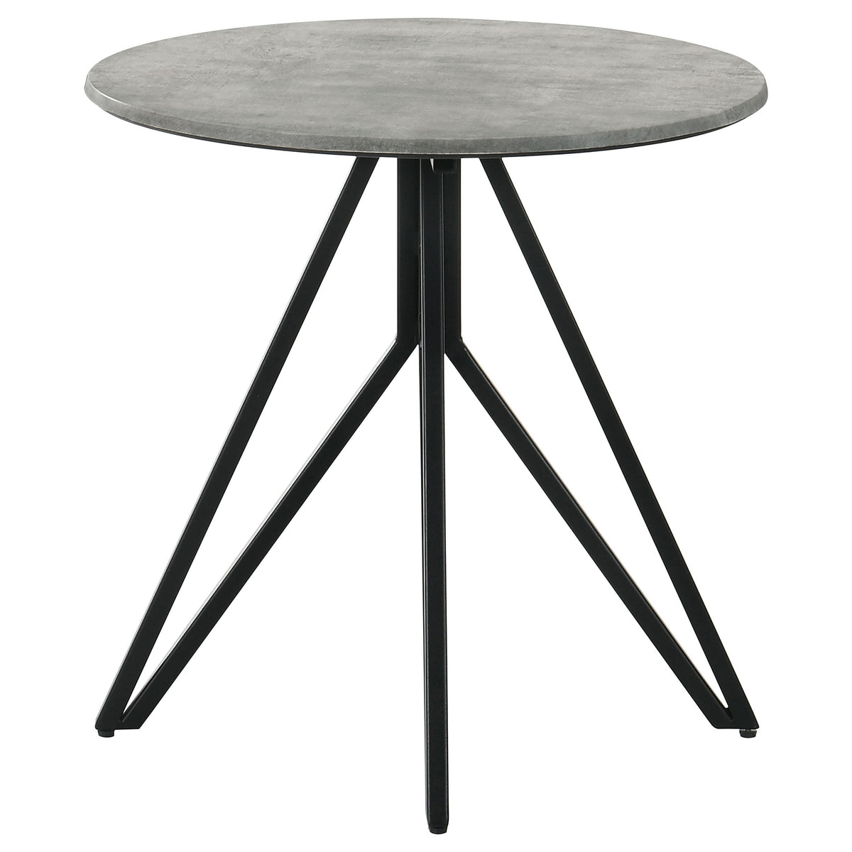 Hadi Cement and Gunmetal Round End Table