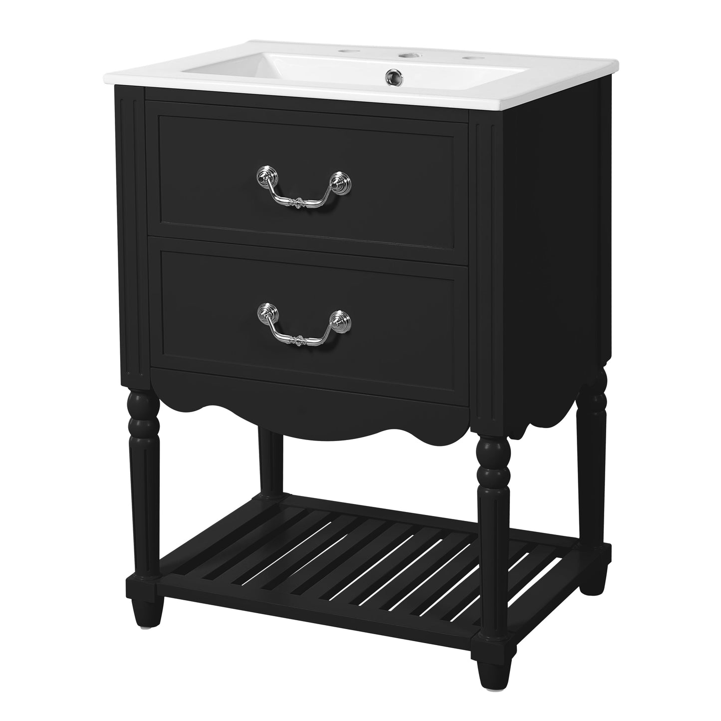 24" Bathroom Vanity with Ceramic Sink