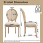 French Country Dining Chairs Set of 2 Upholstered with Rattan Back