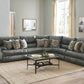 Como - 5 Piece Italian Leather Match Reclining Sectional