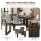 Topmax - 7 Piece Traditional Extendable Dining Table Set With Butterfly Leaf And 6 Upholstered Dining Table - view 3
